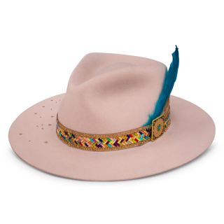 CHARLIE 1 HORSE | HILLBILLY HIPPIE FASHION HAT-Powder Pink CHARLIE 1 HORSE | HILLBILLY HIPPIE FASHION HAT-Powder Pink